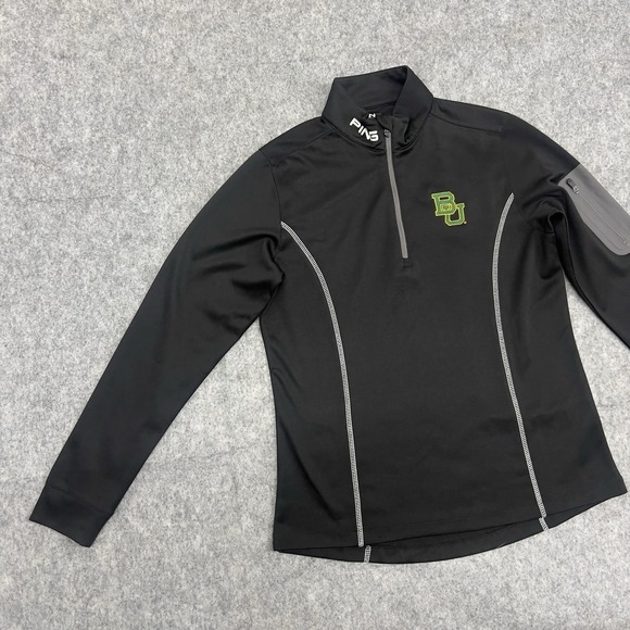 Ping Sweatshirt Womens Small Black 1/4 Zip Pocket Performance‎ Baylor University - Picture 3 of 16